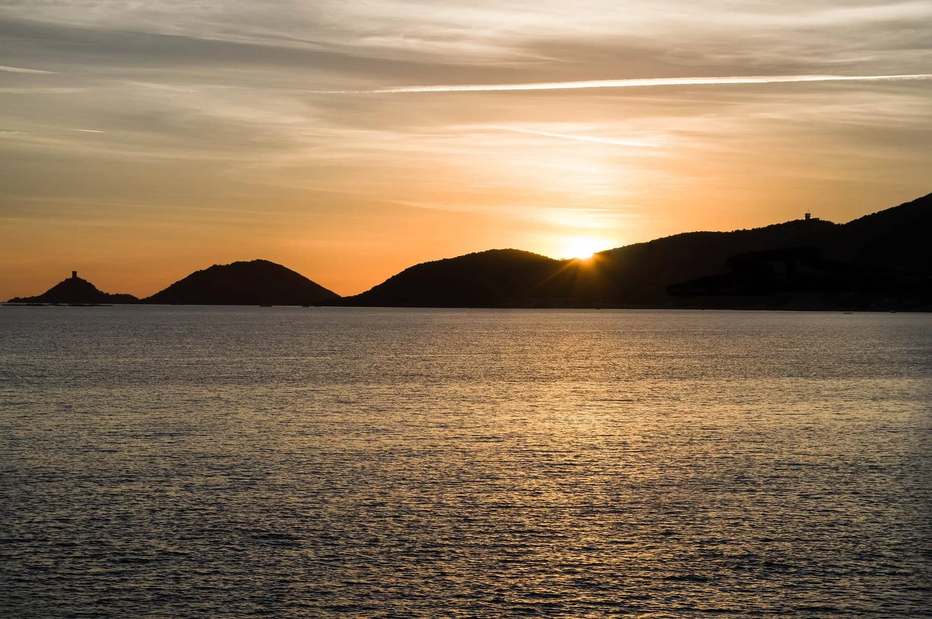 Coucher de soleil sur le golfe d'Ajaccio